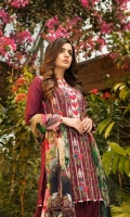 Unstitched Three Piece, Shirt Fabric:Embroidered Lawn  Includes:  Full Embroidered Lawn Front Embroidered Lawn Back Embroidered Lawn Sleeves Digital Printed Chiffon Dupatta Dyed Cotton Trouser