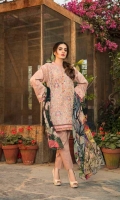 Unstitched Three Piece, Shirt Fabric:Embroidered Lawn  Includes:  Full Embroidered Lawn Front Embroidered Lawn Back Embroidered Lawn Sleeves Digital Printed Chiffon Dupatta Dyed Cotton Trouser