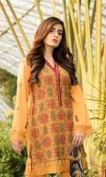 Unstitched Three Piece, Shirt Fabric:Embroidered Lawn  Includes:  Full Embroidered Lawn Front Embroidered Lawn Back Embroidered Lawn Sleeves Digital Printed Chiffon Dupatta Dyed Cotton Trouser