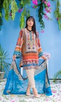 Digital and Embroidered Lawn Front  Digital Printed  Lawn Back   Digital Printed Chiffon Dupatta