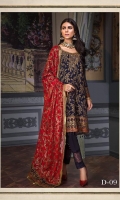 NAVY BLUE ALL OVER EMBROIDERED LUXURY CHIFFON ENSEMBLE PAIRED WITH MATCHING EMBROIDERED TROUSERS INTRICATELY EMBROIDERED CLASSIC DUPATTA