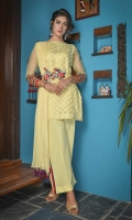The shirt is made on embroided organza.It has got beautiful computer embroidery and hand touching on it.it has got indian raw silk bell bottom and dupatta is on chiffon.